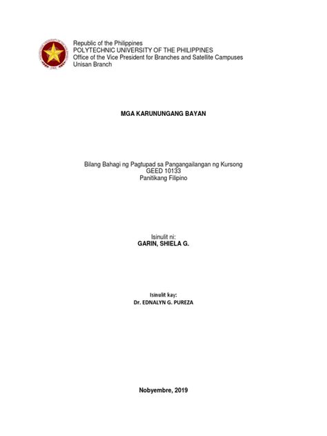 Mga Karunungang Bayan 1 Pdf