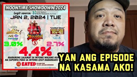 Pahiya Ang Ibang Pro Tape Vloggers Sa Pag Angat Muli Ng Ratings Ng Eat Bulaga Ng Tvj Youtube