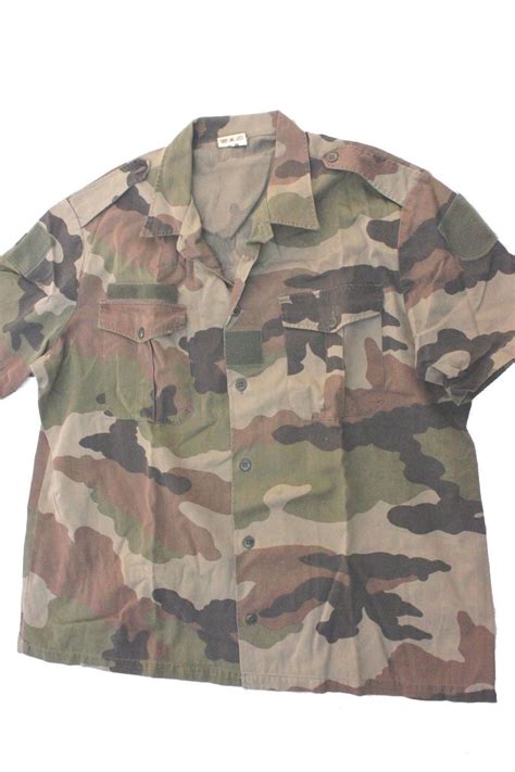 Camicia Militare Maniche Corte Nuovo Esercito Francese Tazza Uomo Ebay