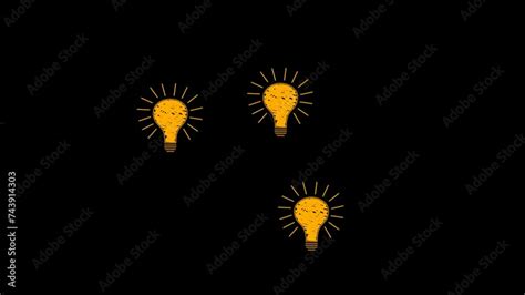 Animated Randomly Moving Blinking Yellow Light Bulbs Animation On A