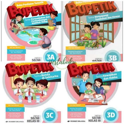 Jual Bupetik Buku Penilaian Tematik Sd Mi Kelas Iii Jilid A B C D