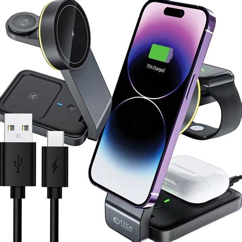 Ładowarka indukcyjna Qi Mag Safe 15W do iPhone Apple Watch AirPods 3w1