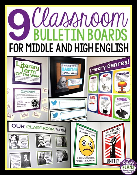 Bulletin Board Ideas For Middle & High School English | English ...