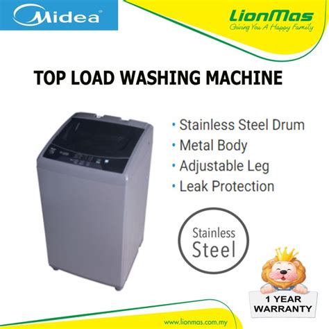 MIDEA 7 5KG Top Load Fully Auto Washing Machine Leak Protection MFW