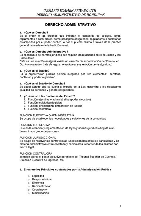 Administrativo Derecho Administrativo De Honduras Derecho