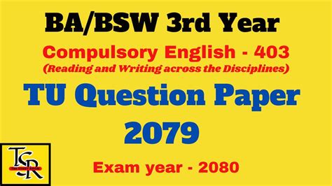 Babsw 3rd Year Compulsory English Tu Question Paper 2079 Exam Year