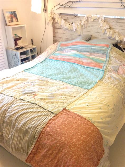 Repurposed Pillow Shams Turns Into Quilt Sewn By Hand Repurposed