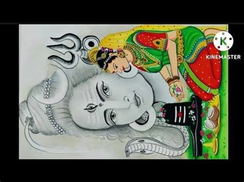 Sawan Somwar Special Drawing Painting Of Maa Parvati Worshipping Lord