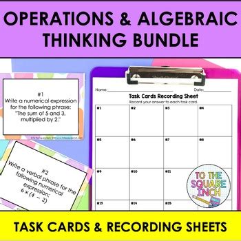 Th Grade Math Operations And Algebraic Thinking Task Card Activities