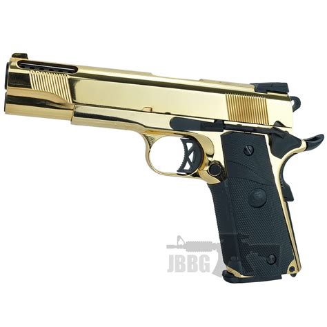 Srv 12 1911 Gas Blowback Golden Airsoft Pistol Just Bb Guns