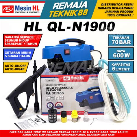 Jual H L QL 1900 ALAT STEAM CUCI MOBIL MOTOR JET CLEANER PRESSURE