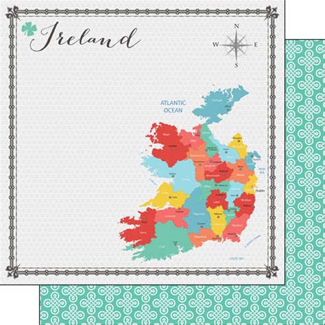 Scrapbook Customs Ireland Memories Map Paper