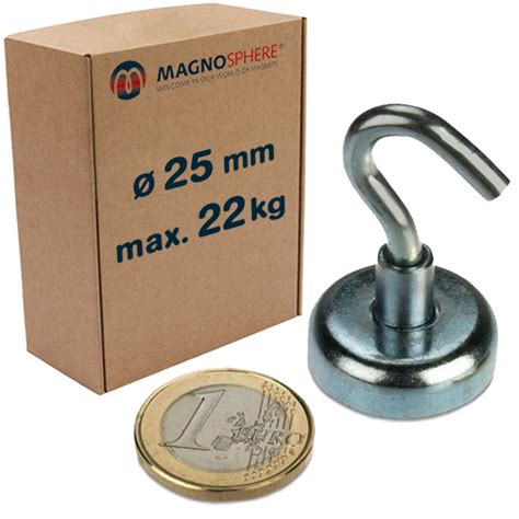 Gancio Magnetico Mm Potente Magnete Al Neodimio Zincato Aderenza