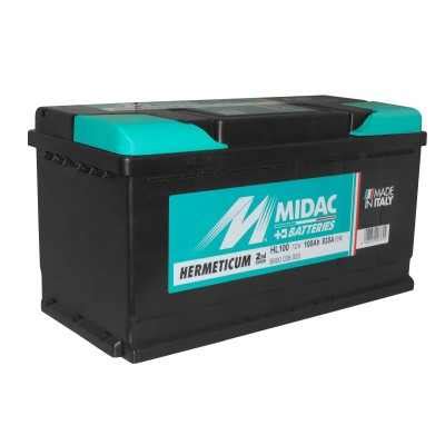 Batteria Midac Hermeticum 12V 100Ah Spunto 830A Avviamento E Servizi