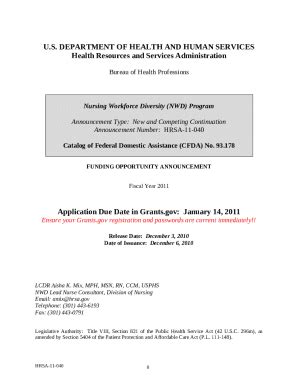 Nursing Workforce Diversity Program Grant Application Doc Template