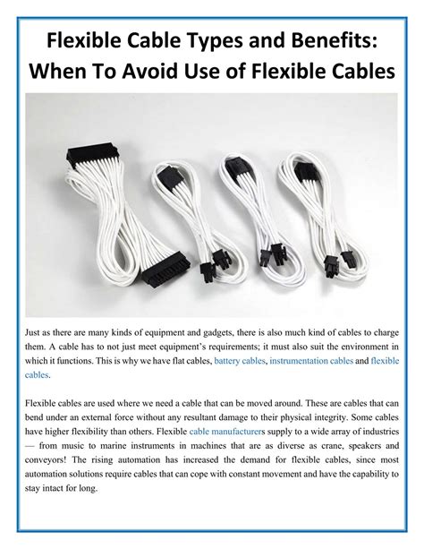 flexible cable types  benefits   avoid   flexible