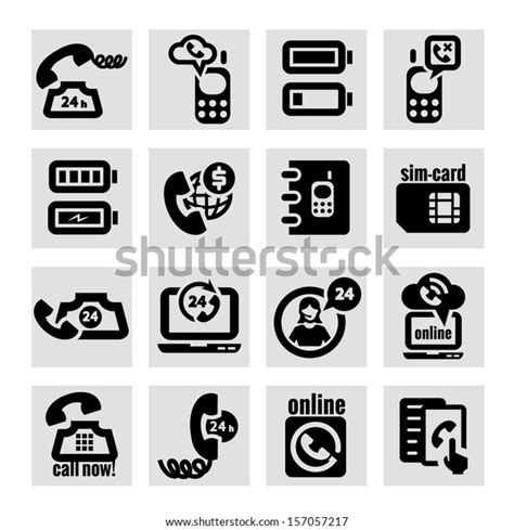 Elegant Vector Black Phone Icons Set Stock Vector Royalty Free