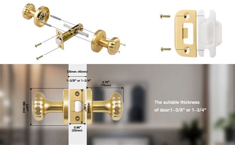 Sorwduerm Passage Door Knobs Gold Interior Satin Brass Door Knob For