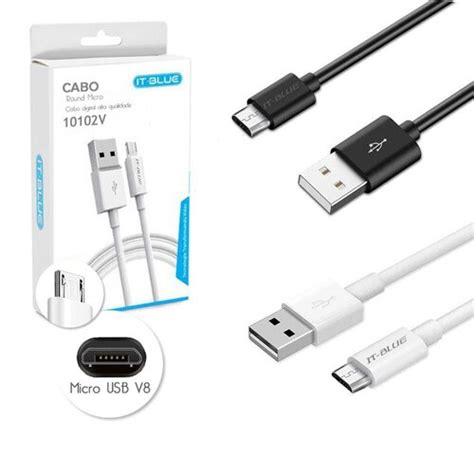 Cabo Carregador De Dados E Carga 1 Metro USB Micro V8 2 4A 10102V