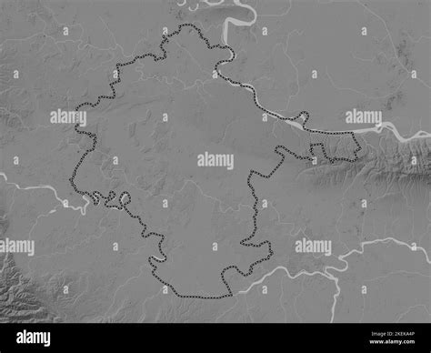 Vukovarsko Srijemska County Of Croatia Grayscale Elevation Map With