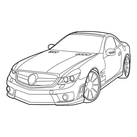 Раскраска Мерседес Бенц SL 63 AMG | распечатать раскраски для детей