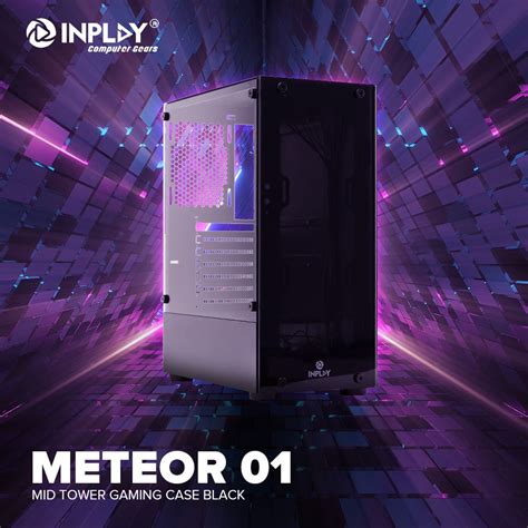 Inplay Meteor 01 Mid Tower Gaming Case Black Tempered Glass Cheapest Gaming Case Best For