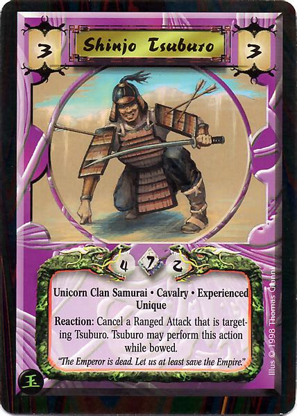 Shinjo Tsuburo Exp Card L5r Legend Of The Five Rings Wiki Fandom