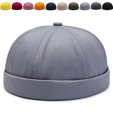 Brimless Hats For Men Docker Cap No Brim Hat Retro Flip Hat Vintage