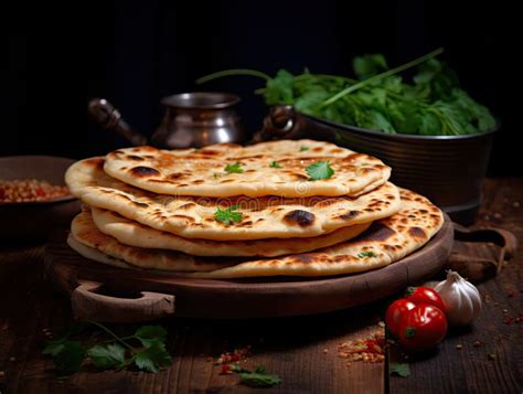 Indian Flat Bread Closeup Traditional Flatbread Also Known As Pita