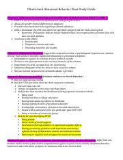 Abnormal Final Study Guide Orginal Docx Clinical And Abnormal