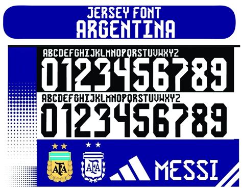 Jersey Font Argentina World Cup 2022 Football T Shirt Messi Etsy