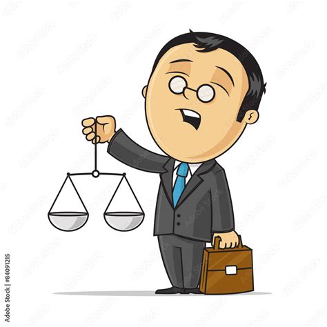 Male Attorney Lawyer Vector Cartoon Illustration Stock Vector Adobe