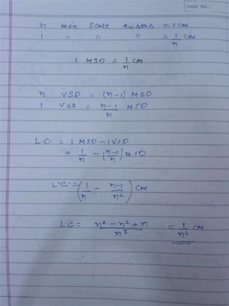 The Main Scale Of A Vernier Callipers Has N Divisions Cm N