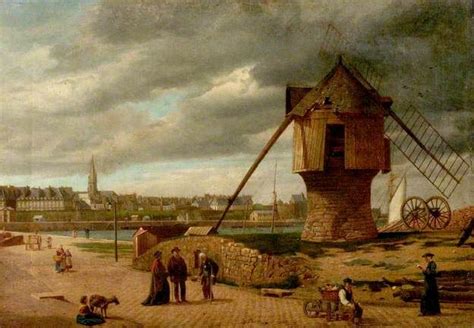 Artwork Replica Landscape With A Windmill St Malo France By