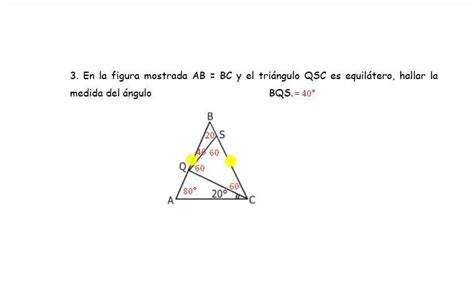 En La Figura Mostrada Ab Bc Y El Tri Ngulo Qsc Es Equil Tero Hallar