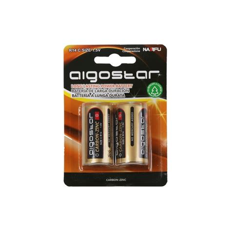 Batterie Aigostar R14C Mezza Torcia Zinco Carbone 1 5V Confezione Da 2 Pile