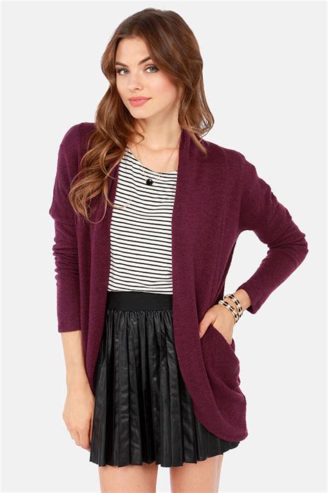 Cute Purple Sweater Cardigan Sweater Knit Sweater 3800 Lulus