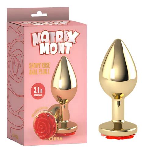 Plug Anal Gema Rosa Roja Showy Rose Anal Plug L Elegante Color Dorado Oscuro Meses Sin Inter S