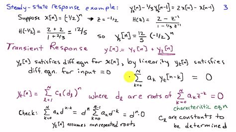 Difference Equation Descriptions Solving System Responses With Stored