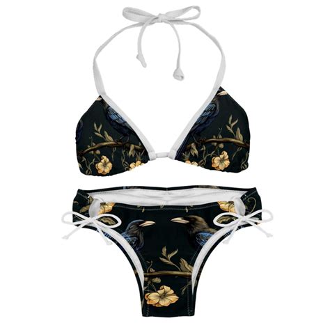 Crow Two Pack Bikini Set With Detachable Sponge And Adjustable Strap