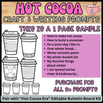 Winter Hot Cocoa Crafts Writing Sample First Day Of Winter Coloring Page