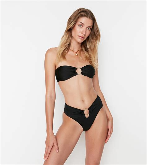 Buy Trendyol High Cut Bikini Brief In Black Thstreet Qatar