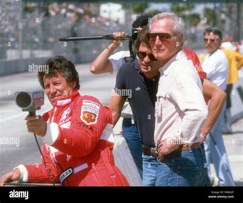 Mario Andretti Paul Newman 1983 Photo By John