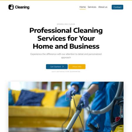 Cleaning Service Template For Easy Website Building With Kopage