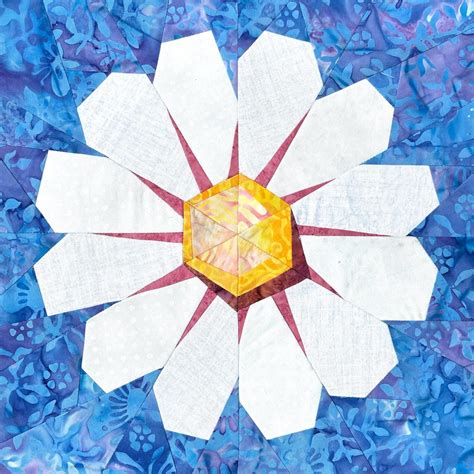 Daisy Quilt Block Pattern Wildflower Series Pdf Download Foundation