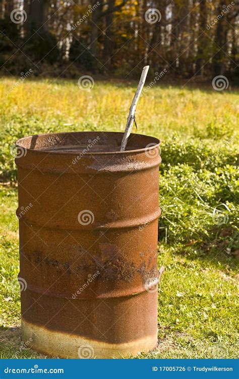 Rusty Old Barrel Stock Photo Image Of Garbage Yard 17005726