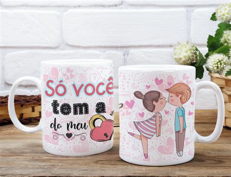 Caneca de Porcelana Só voce tem a chave do meu coração Elo7