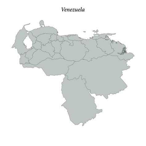 Simple flat Map of Venezuela with borders 35316381 Vector Art at Vecteezy