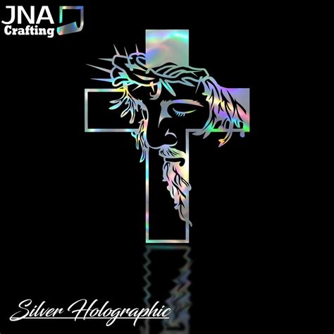 Jesus Cross Decal Cartruckwindshieldbumperlaptopvinylholographic