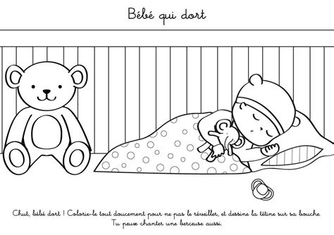 Coloriage à Imprimer Bébé Qui Dort